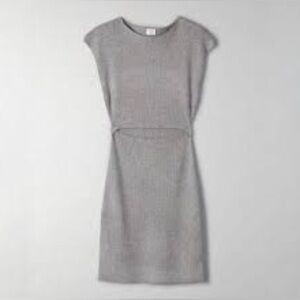 aritzia wilfred free cut out dress light blue ribbed size xs